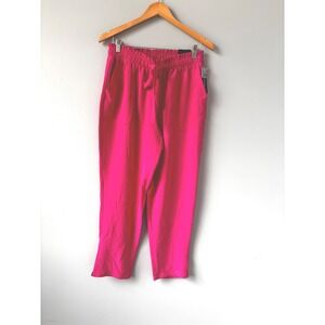 Soho Apparel Hot Pink Casual Pants Elastic Waist Tie Front Pockets Size M‎ NWT